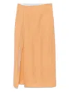 Alysi Lurex-detailed Midi Skirt In Orange