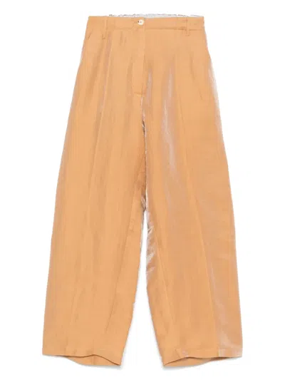 Alysi Lurex-detailed Trousers In Orange