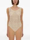 Alysi Macramé Bodysuit In Neutral