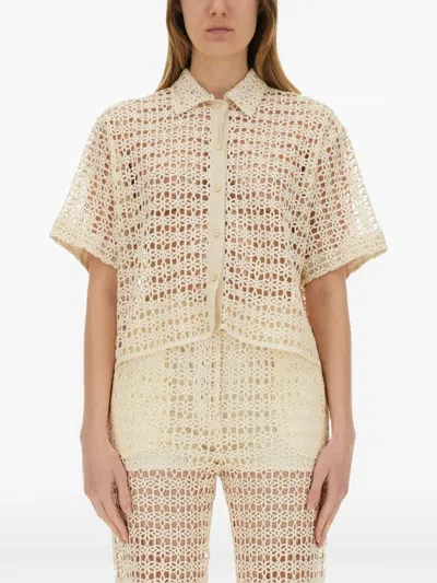 Alysi Macrame Shirt In Neutral