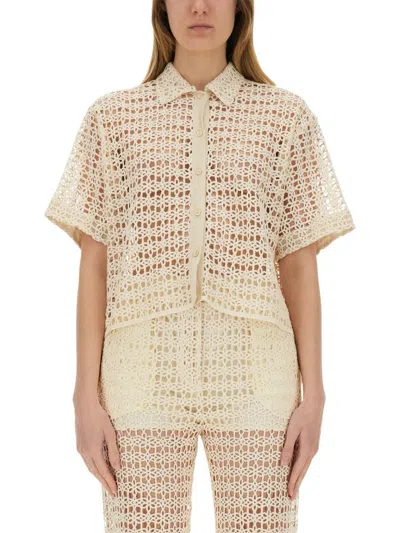 Alysi Macramé Shirt In White