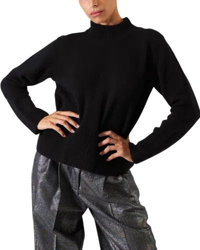 Alysi Maglia Cashmere Girocollio Sweater In Nero In Black