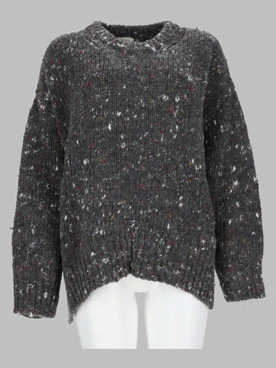 Alysi Maglia Girocollo In Tweed In Gray