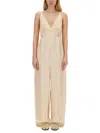 Alysi V-neck Wide-leg Jumpsuit In White