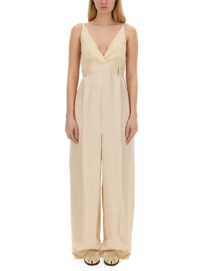 ALYSI ALYSI MALFILE' SATIN JUMPSUIT