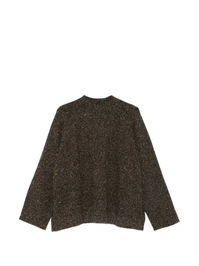 Alysi Marl-knit Raglan-sleeve Sweater In Animal Print