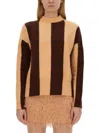 Alysi Knit Sweater Long Sleeves Striped Pattern In Multi