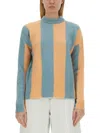 Alysi Stripe Detailed Knitted Sweater In Blue