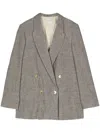 Alysi Mélange-effect Double-breasted Blazer In Grey
