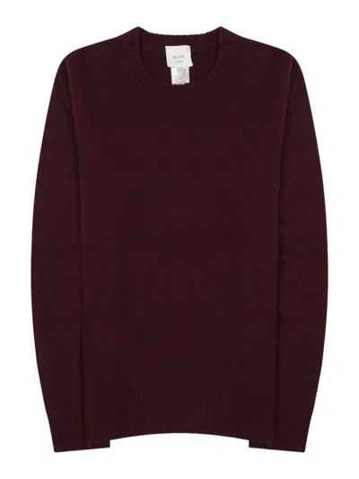 Alysi Merino Wool Cashmere Finely Knit Sweater In Burgundy