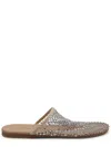 Alysi Mesh Rhinestone Polyester Slip On Mules In Multi