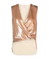 Alysi Metallic-finish Sleeveless Top In Nude