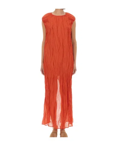 ALYSI ALYSI METALLIC GAUZE LONGUETTE DRESS
