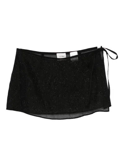 Alysi Metallic-thread Wrap Skirt In Black