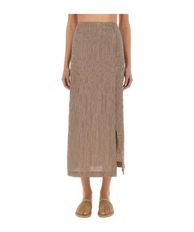 ALYSI ALYSI MICRO STRIPED LONGUETTE SKIRT