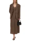 Alysi Micro Stripes Blazer In Brown