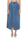 Alysi Midi Skirt In Blue