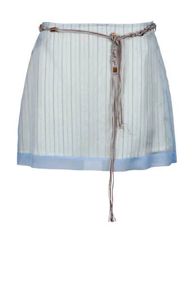 Alysi Mini Organza Skirt - Light Blue