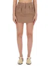 Alysi Classic Check Mini Skirt With Tailored Pleats In Brown