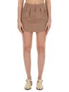 Alysi Classic Check Mini Skirt With Tailored Pleats In Brown