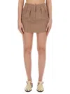 Alysi Classic Check Mini Skirt With Tailored Pleats In Brown