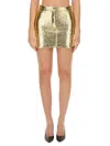 Alysi Metallic Mini Skirt In Gold