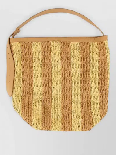 Alysi Mini Straw Bag Adjustable Strap Stripes
