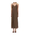 Alysi Mini Stripe Maxi Dress In Brown
