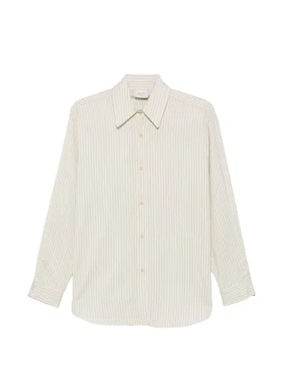 Alysi Mini Stripes Silk Shirt In Neutral