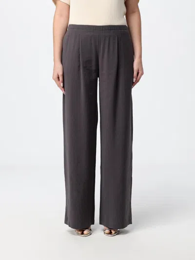 Alysi Modal Blend Palazzo Trousers In Gray