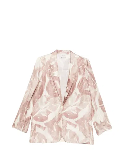 Alysi Monopetto Floral Single-breasted Jacket In Neutral