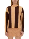 Alysi Knit Sweater Long Sleeves Striped Pattern In Multicolor
