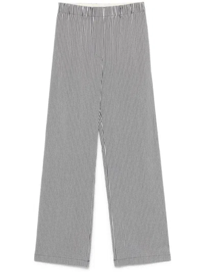 ALYSI NAVY BLUE STRIPED TROUSERS