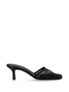 Alysi Black Polyester Heels In Black