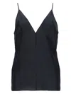 Alysi Neutrals V-neck Silk Camisole Tank Top In Black