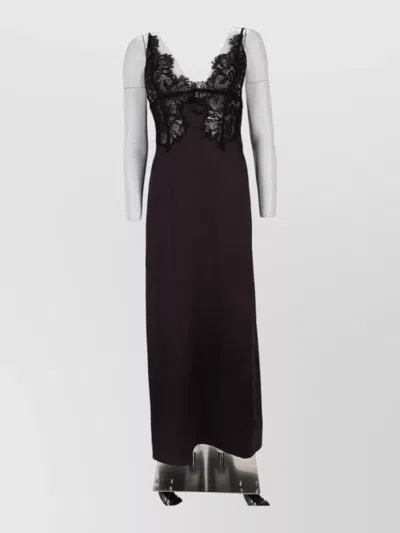 Alysi Lace-trim Sleeveless Maxi Dress In Black