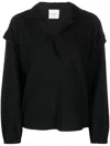 Alysi Notched-collar Drop-shoulder Blouse In Black