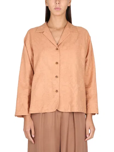 Alysi Notched-lapel Blazer In Brown