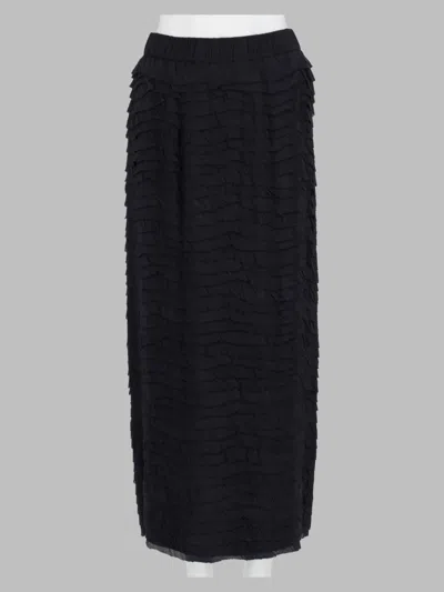 Alysi Notte Blue 100% Viscose Mini Skirt In Black