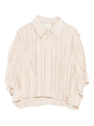 Alysi Origami-pleated Shirt In Neutral