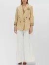 Alysi Oversize Double Breasted Jacket Notch Lapel In Neutral
