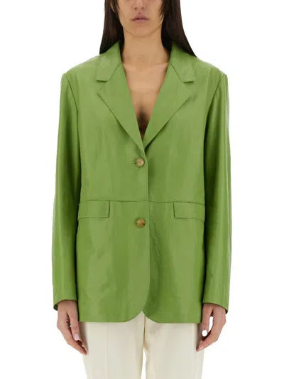 ALYSI ALYSI OVERSIZED LEATHER BLAZER