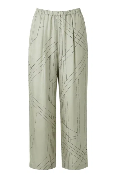 Alysi Casual Pants With Elastic Waist In Gray