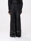 Alysi Fluid Black Silk Pants With Playful Dot In Black