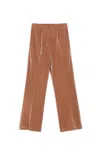 Alysi Woman Pants Brown Size 26 Cotton, Elastane