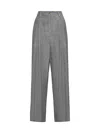 Alysi Belt-loop Casual Pants In Grey
