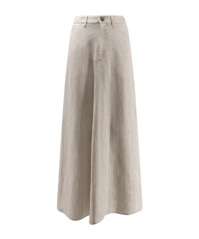 Alysi Patch-pocket Wide Skirt In Silver