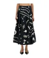 Alysi Abstract-print Maxi Skirt In Black