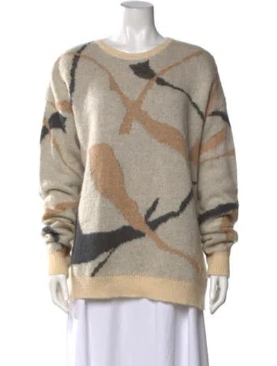Pre-owned Alysi Patterned Crew Neck Sweater In Neutrals