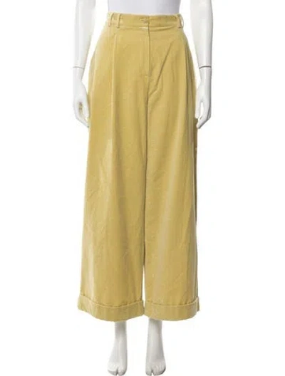 Pre-owned Alysi Patterned Wide Leg Pants W/ Tags In Yellow
